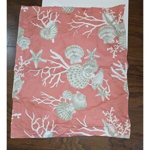 Pottery Barn Organic Cotton Coral & White Seashell Print Pillowcases
